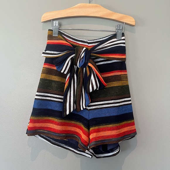 Multi color striped wrap tie shorts by Wild Honey - Picture 3 of 10